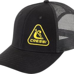 CRESSI Cap - Casquette avec Visi&egrave;re Sportive et Fonctionnelle, Noir/Jaune, Taille Unique Unisex