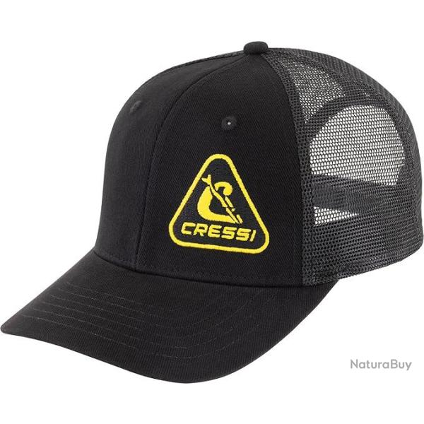 CRESSI Cap - Casquette avec Visi�re Sportive et Fonctionnelle, Noir/Jaune, Taille Unique Unisex