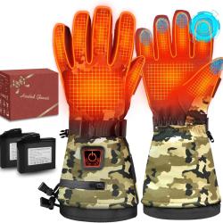 Gants Chauffants avec Batterie Rechargeable 7,4 V 22,2 WH,Chauffants 3 Niveaux De Temp&eacute;ratures, &Eacute;lec