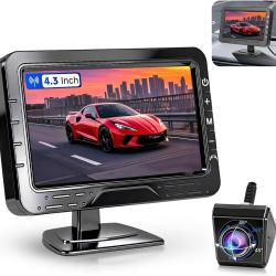Cam&eacute;ra de recul &agrave; c&acirc;ble avec &eacute;cran HD de 4,3 pouces, cam&eacute;ra de recul rotative &agrave; vision nocturne IP68