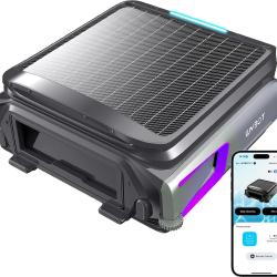 Skimmer WYBOT F1 Piscine Hors Sol Double &Eacute;nergie (Solaire + Batterie), Nettoie La Surface De L'Eau,