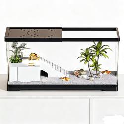 Aquarium 24" x 10" x 11", Terrarium pour Reptiles de 11 gallons avec Zone ensoleill&eacute;e et Drainage au