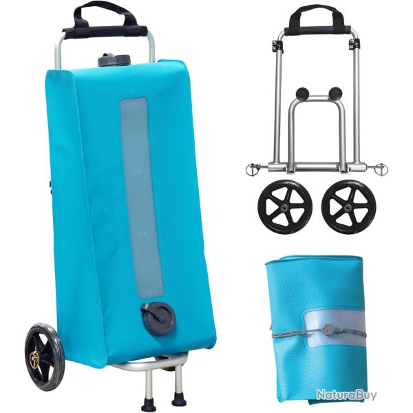Porte-Eau Douce avec Chariot 40L - R�servoir d'eau Peu encombrant pour caravanes et Camping-Cars san