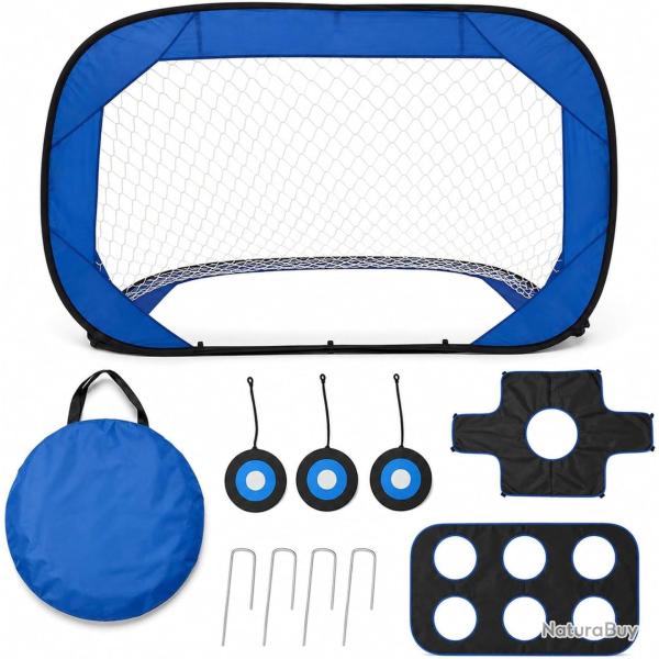 But de Football Enfant Pliable, 122 x 77 x 80 cm, Filet d'entra�nement 4-en-1 pour tir et Rebond