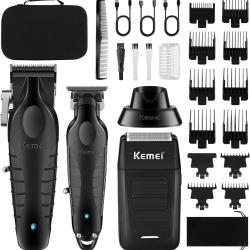 Tondeuse &agrave; cheveux professionnelle pour homme, tondeuse &agrave; cheveux sans fil et rasoir en aluminium, t