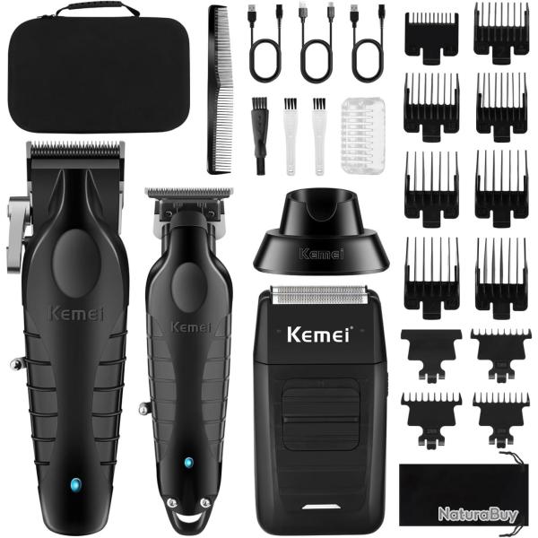 Tondeuse � cheveux professionnelle pour homme, tondeuse � cheveux sans fil et rasoir en aluminium, t