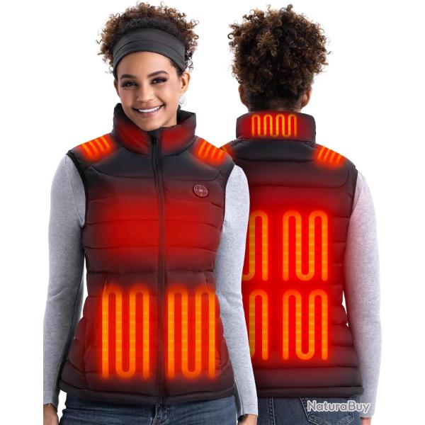 Gilet chauffant pour femme, taille L, batterie 16000 mAh