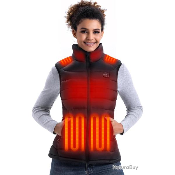 Gilet chauffant pour femme, taille M, avec batterie de 16 000 mAh