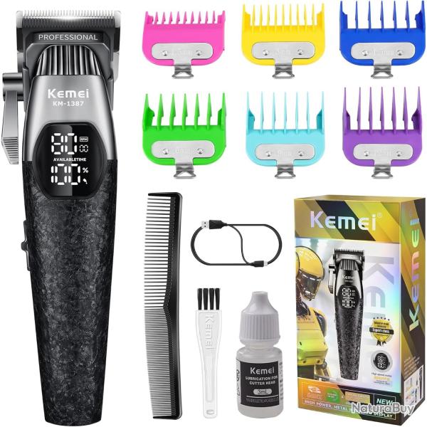 Tondeuse � cheveux professionnelle pour homme Tondeuse � cheveux �lectrique sans fil avec lame en T