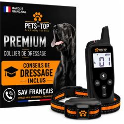 Collier dressage chien de chasse t&eacute;l&eacute;commande 3000 m - bip vibration stimulation - &eacute;tanche IPX67