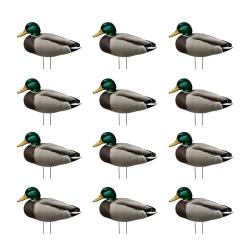 Lot de 12 silhouettes 2D colverts m&acirc;les flock&eacute;es avec tige - 46 x 21 cm