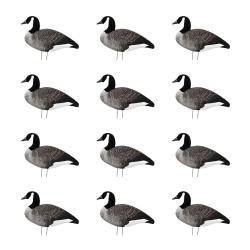 Lot 12 silhouettes 2D oies flock&eacute;es avec tige - 65 x 38 cm