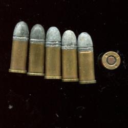 Lot de 6 cartouches .320 &agrave; balle pour revolver Bull Dog - amorce cuivre - PORT COMPRIS