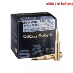 MUNITIONS SELLIER & BELLOT CALIBRE 308 WIN FMJ 147gr - 9.5g x500 