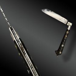COUTEAU FERMANT &Agrave; PANS FORC&Eacute;S, &Agrave; GARNITURES D'ARGENT