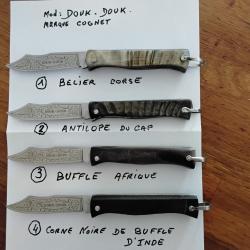Couteaux Douk Douk  diverses cornes