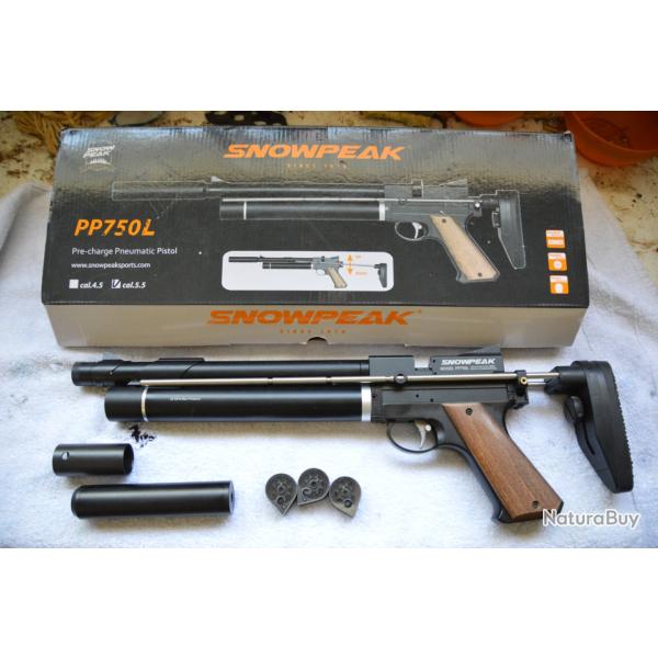 a vendre  PCP SNOWPEAK  PP750 L   5/5 3 chargeurs un compresseur vevor
