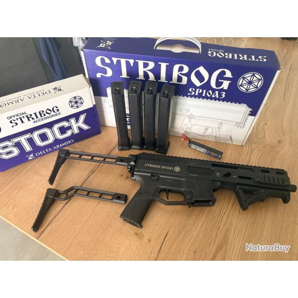 Stribog SP10A3 Delta Armory + 4 Chargeurs + Crosse Sup + Batterie LiPo - COMME NEUF