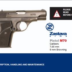 Manuel Pistolet ZASTAVA M70