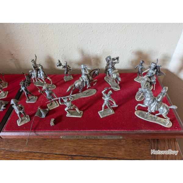 Lot 2 Dioramas MHSP - Waterloo 1815 & Austerlitz 1805 - Figurines �tain Massif