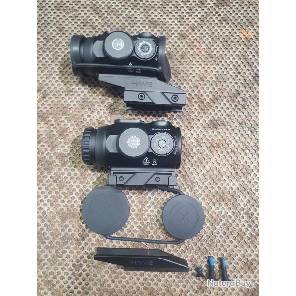 NOUVEAU : 1 viseur HAWKE s�rie FRONTIER PRISM SIGHT mle 1x15 PR2 DOT rouge/vert + montage haut & bas
