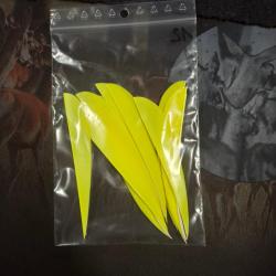 Plumes Paraboliques unies 4" d'occasion par 12 - Jaune fluo