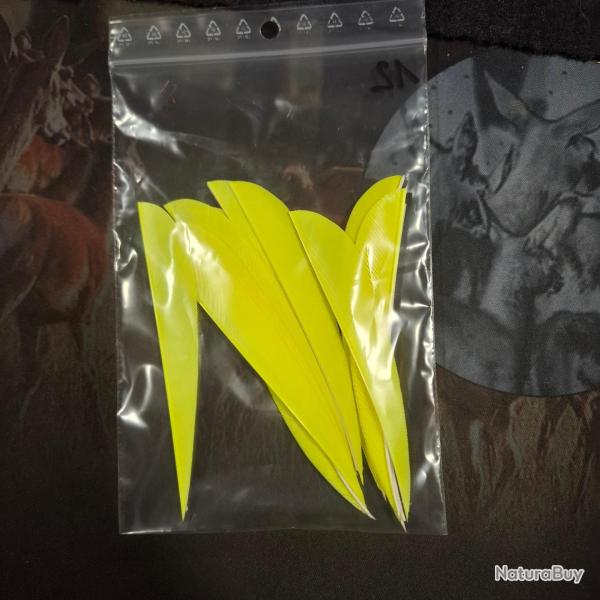 Plumes Paraboliques unies 4" d'occasion par 12 - Jaune fluo