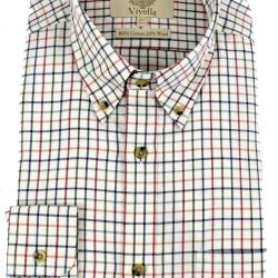 Chemise coton laine tattersall moyen Homme - Plum - Viyella - 3XL / Damier