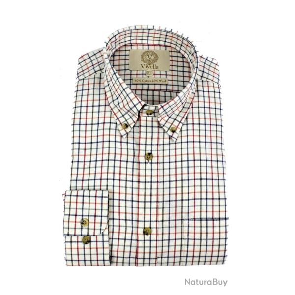 Chemise coton laine tattersall moyen Homme - Plum - Viyella - 3XL / Damier