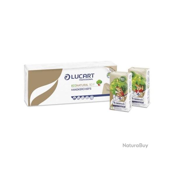 Mouchoir Lucart econatural 90F - lait et miel - 21x21cm