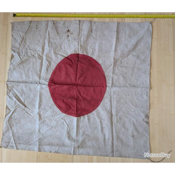 Japon grand drapeau en soie �poque seconde guerre mondiale, Hinomaru WWII Militaria