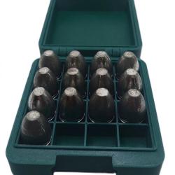 boite pour balles mini&eacute; Cal 58 de 25mm de longueur maximum,couleur verte