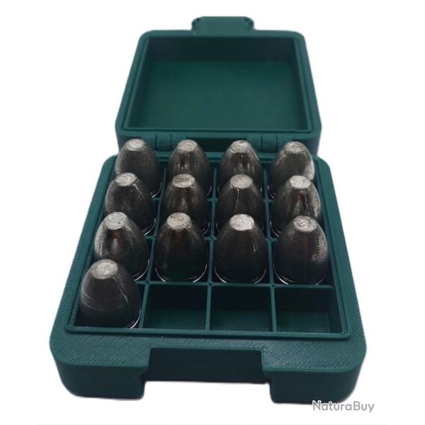 boite pour balles mini� Cal 58 de 25mm de longueur maximum,couleur verte