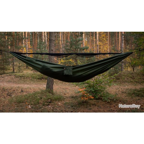 Hamac avec moustiquaire double zip TigerWood V1 Long 350x150 cm - Green