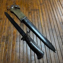 Rare Ba&iuml;onnette Norv&eacute;gienne M1894/56-57 Garand - Marquage Steyr (OEWG) - Superbe &Eacute;tat