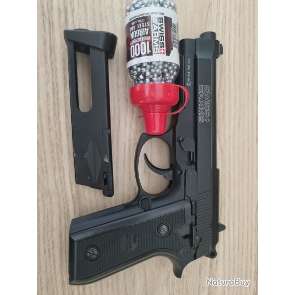 Pistolet Swiss Arms SA P92 CO2 Blowback 1.7 joules - billes acier 4,5mm