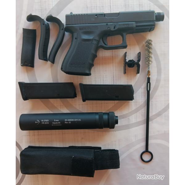 GLOCK 19 GEN.4 FILETE CAL 9X19 + SILENCIEUX BRUGGER ET THOMET
