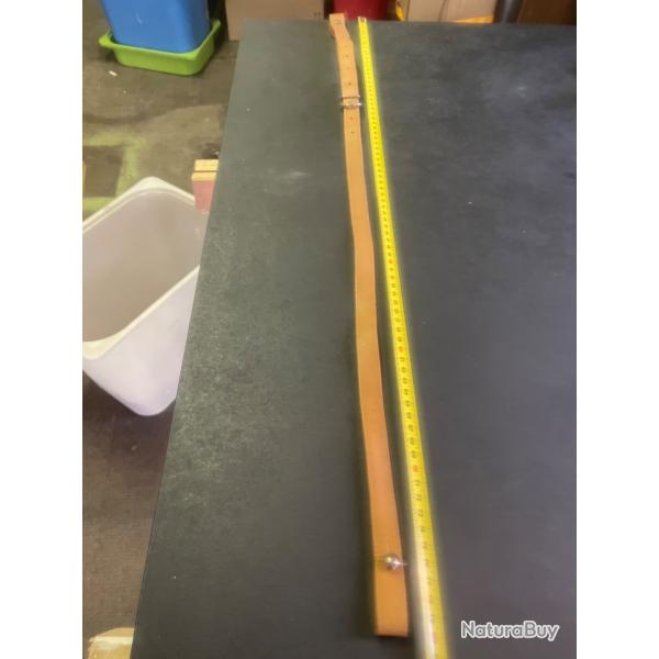 Bretelle de Fusil / Carabine en Cuir Fauve (Longueur ~80 cm)