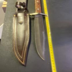 Grand Couteau de Chasse Bowie Puma Line Inox 440 - 36 cm avec &Eacute;tui Cuir