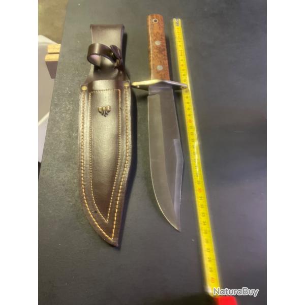 Grand Couteau de Chasse Bowie Puma Line Inox 440 - 36 cm avec �tui Cuir