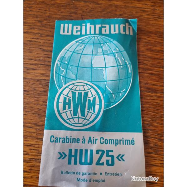 Notice carabine � air HW25