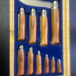 Collection compl&egrave;te Opinel Inox (S&eacute;rie N&deg; 2 &agrave; N&deg; 12) + Pr&eacute;sentoir