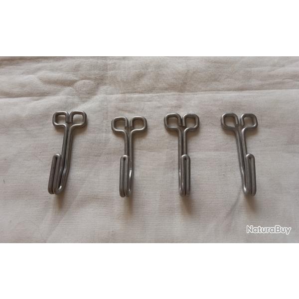 Lot de 4 crochets de vareuse WW2 , crochet pour veste WW2  ( A1 )