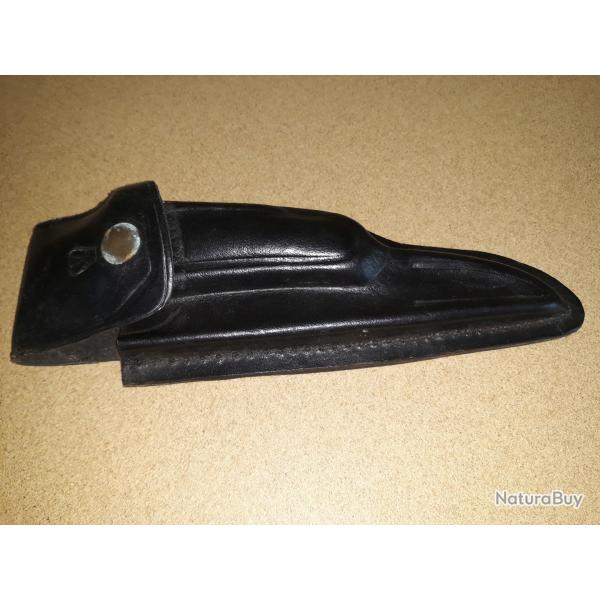 etui cuir ancien couteau de chasse lame pliante laguiole