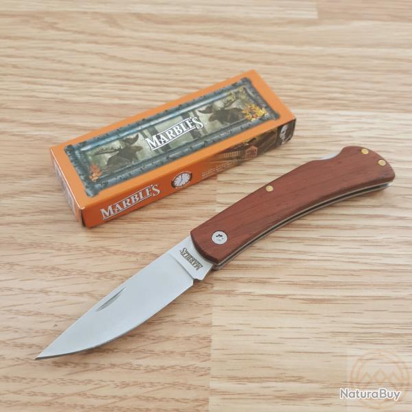 Couteau Marbles Wood Lockback Lame Acier Inoxydable Satin� Manche Bois Ouverture 2 Mains