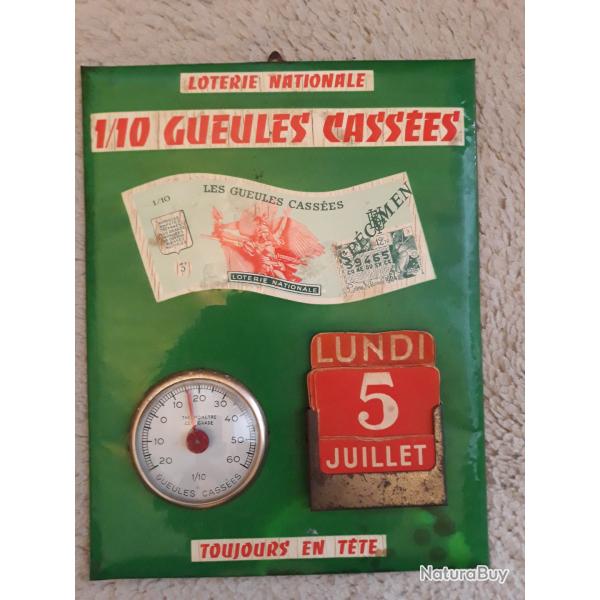 gueules cassees rare calendrier perpetuel loterie nationale grande guerre 1914 1918