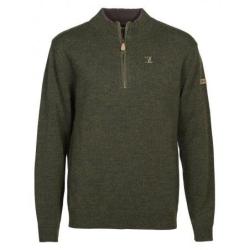 Pull Chasse Percussion Brod&eacute; Col Chemin&eacute;e Islande - S