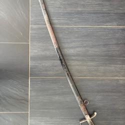Sabre d'artillerie prussien mod&egrave;le 1848/1873 avec son fourreau - XIXe si&egrave;cle / WW1