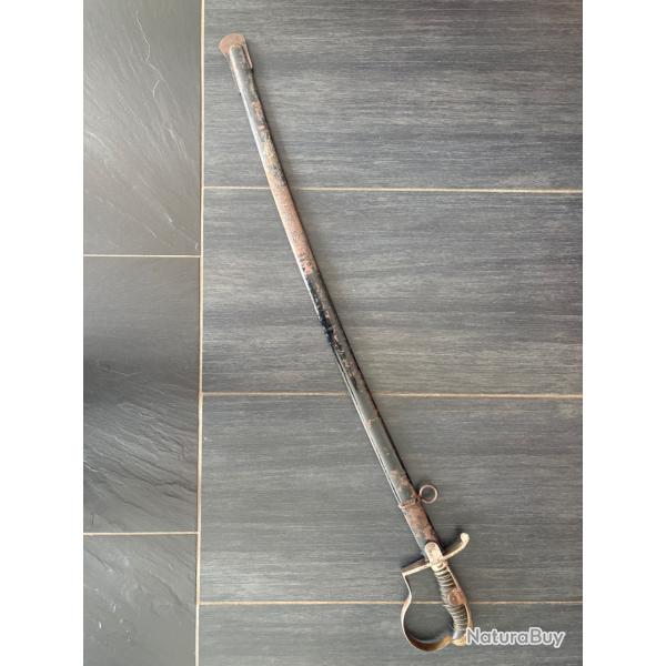 Sabre d'artillerie prussien mod�le 1848/1873 avec son fourreau - XIXe si�cle / WW1