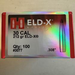 Ogives HORNADY ELD-X 212 grains cal.30